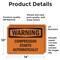 Signmission Compressor Starts Automatically OSHA Warning Sign, Vinyl Decal, 14in W x 10in L, 2PK OS-2PACK-WS-D-1014-L-12528 - alternate 6